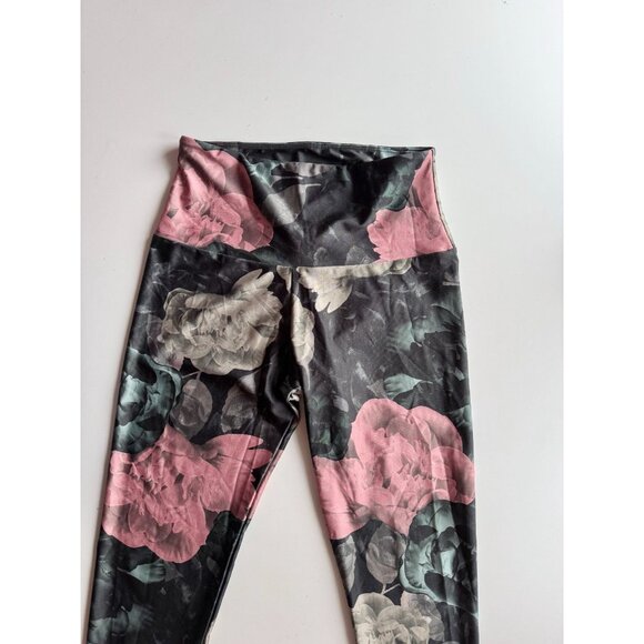 ONZIE Alpina Green Peony Floral Printed High Rise Ankle Leggings, Size M/L - Picture 3 of 13